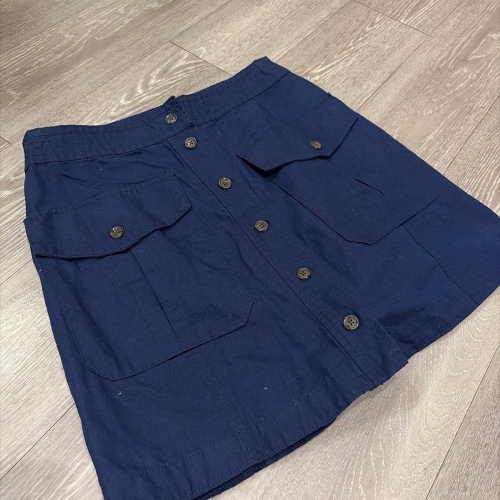 Banana Republic Navy Linen Blend Skirt